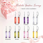 Women Birthstone Dangle Earrings Leverback Crystal Jewelry Birthday Gift